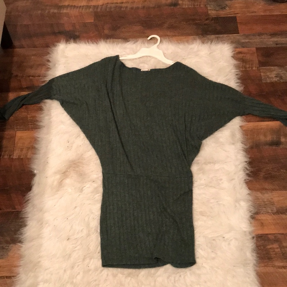 Green off the shoulder dress